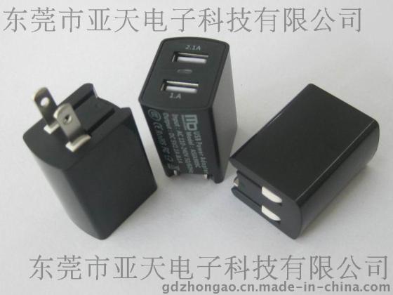 亚天ASIA909C 电源适配器 美国UL认证USB电源适配器 5v2a两个USB适配器电源 UL认证适配器