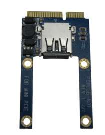 Mini PCI-e转USB转接卡 Mini PCIe扩展USB2.0接口