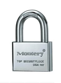 安全防护高性能铜挂锁Montery牌P1001方体短钩铜锁叶片锁