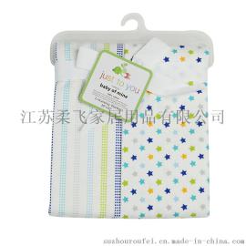 柔飞婴儿纯棉包巾裹布襁褓巾母婴用品儿童床单76*76 两条装