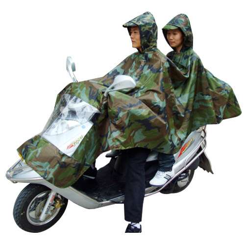 170T涤纶/PVC双人头摩托车雨衣